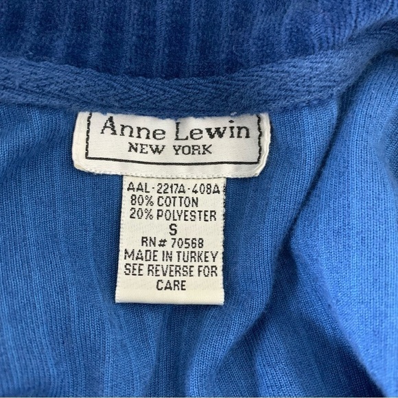 Vintage Ribbed Velour Blue 3/4 Zip Long Sleeve Shirt Sz S Mock Neck - Picture 11 of 17